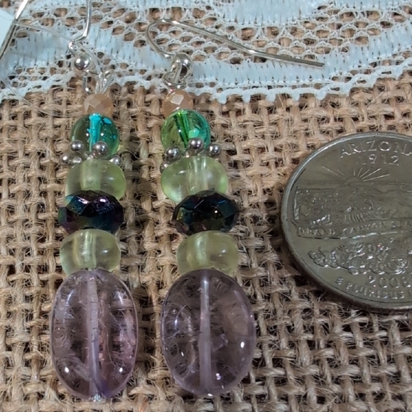 handcrafted Jewelry - Colorful Beaded Dangle Earrings